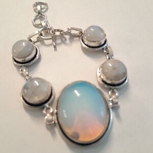 Opalite And Moon Stone Bracelet Made In India